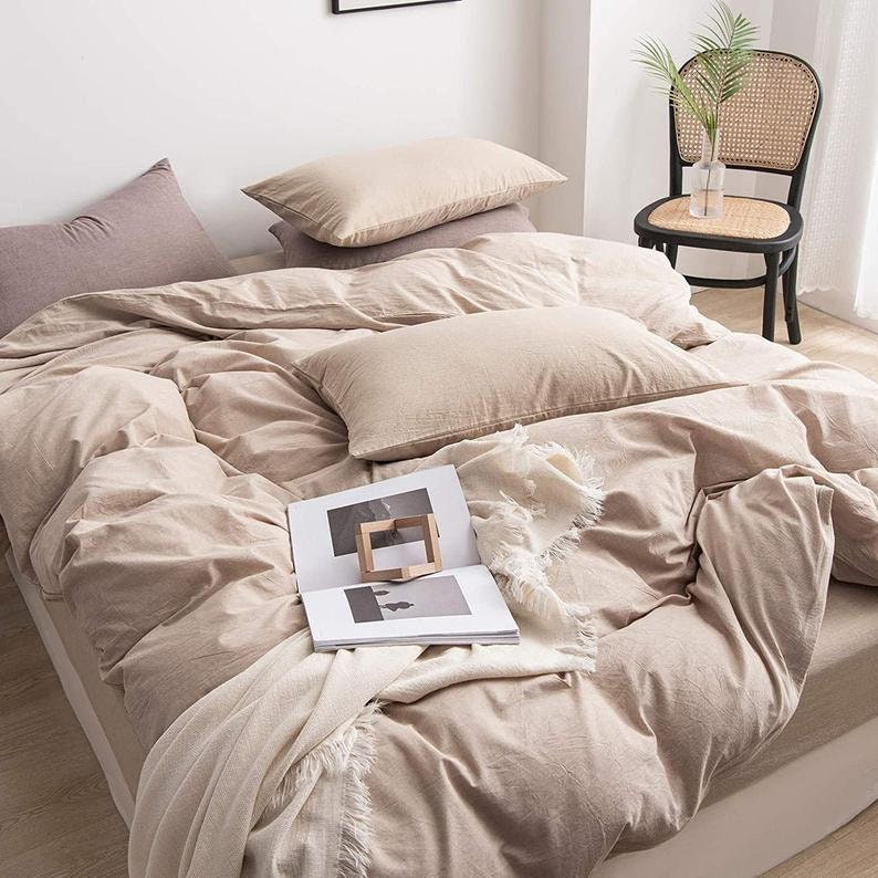 Beige Washed Linen Duvet Cover Stonewashed Duvet Cover 3 Etsy