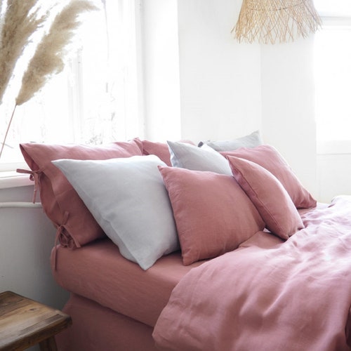Dusty Pink Bedding Sets Preshrunk Washed Cotton Duvet Etsy