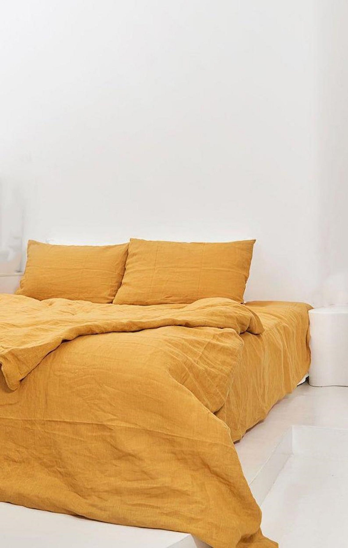 Mustard Yellow Color Cotton Duvet Cover King/Queen/Full Etsy