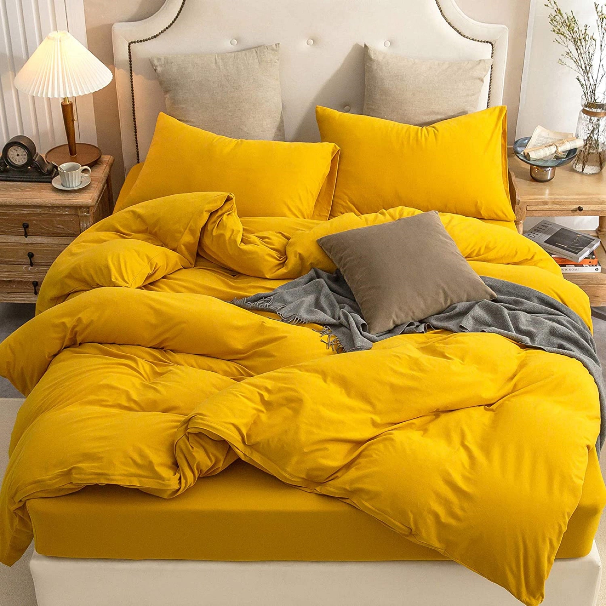 Golden Rang Duvet Quilt Cover with Pillow Cases Cotton Rich Bedding Sets 