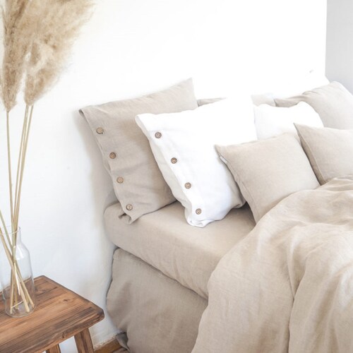 Beige Washed Linen Duvet Cover Stonewashed Duvet Cover 3 Etsy