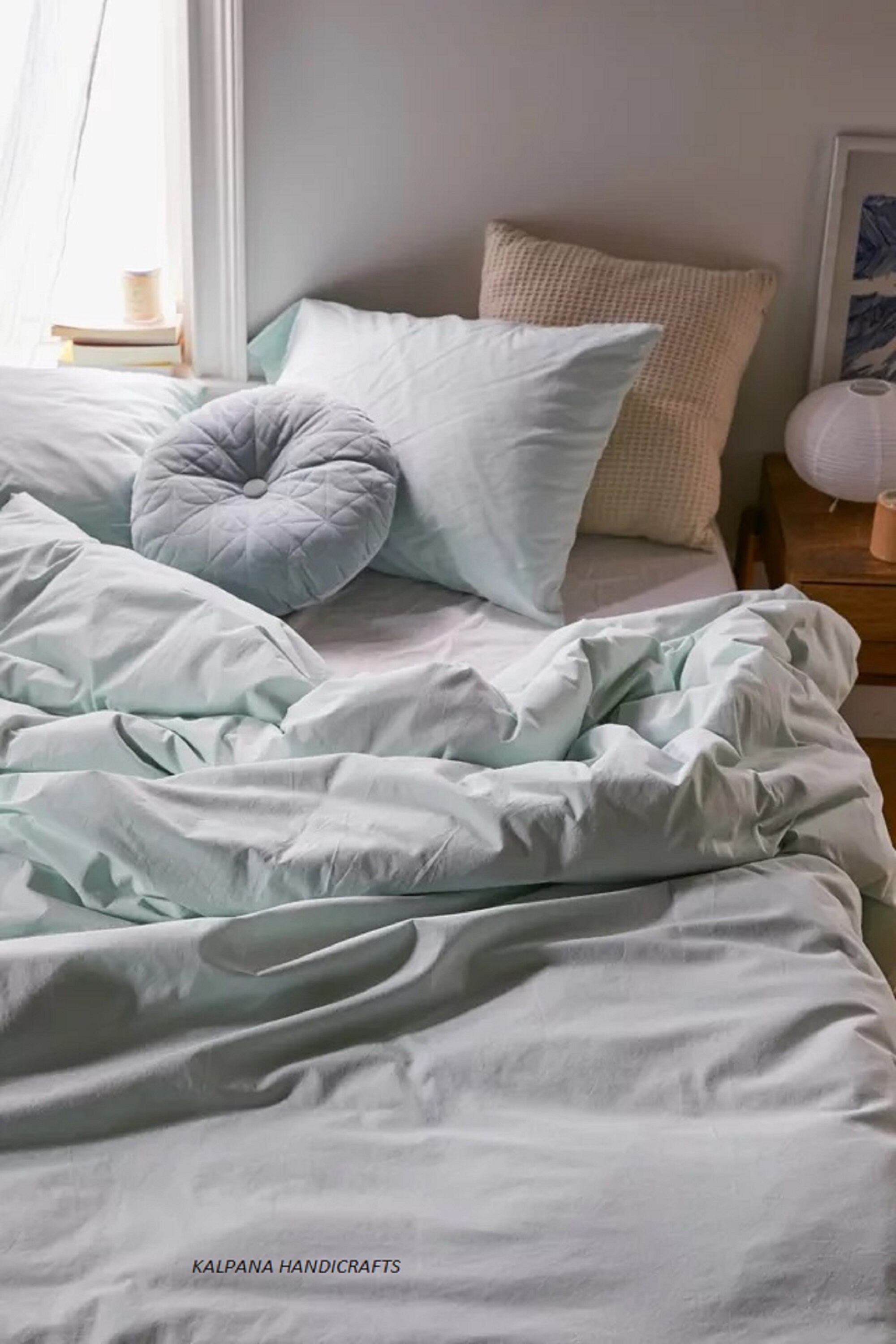 pale blue bedding