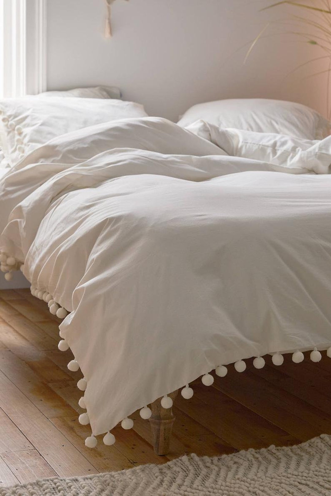 Pom Pom Duvet Cover Boho Duvet Cover Full King Size Bedding Etsy