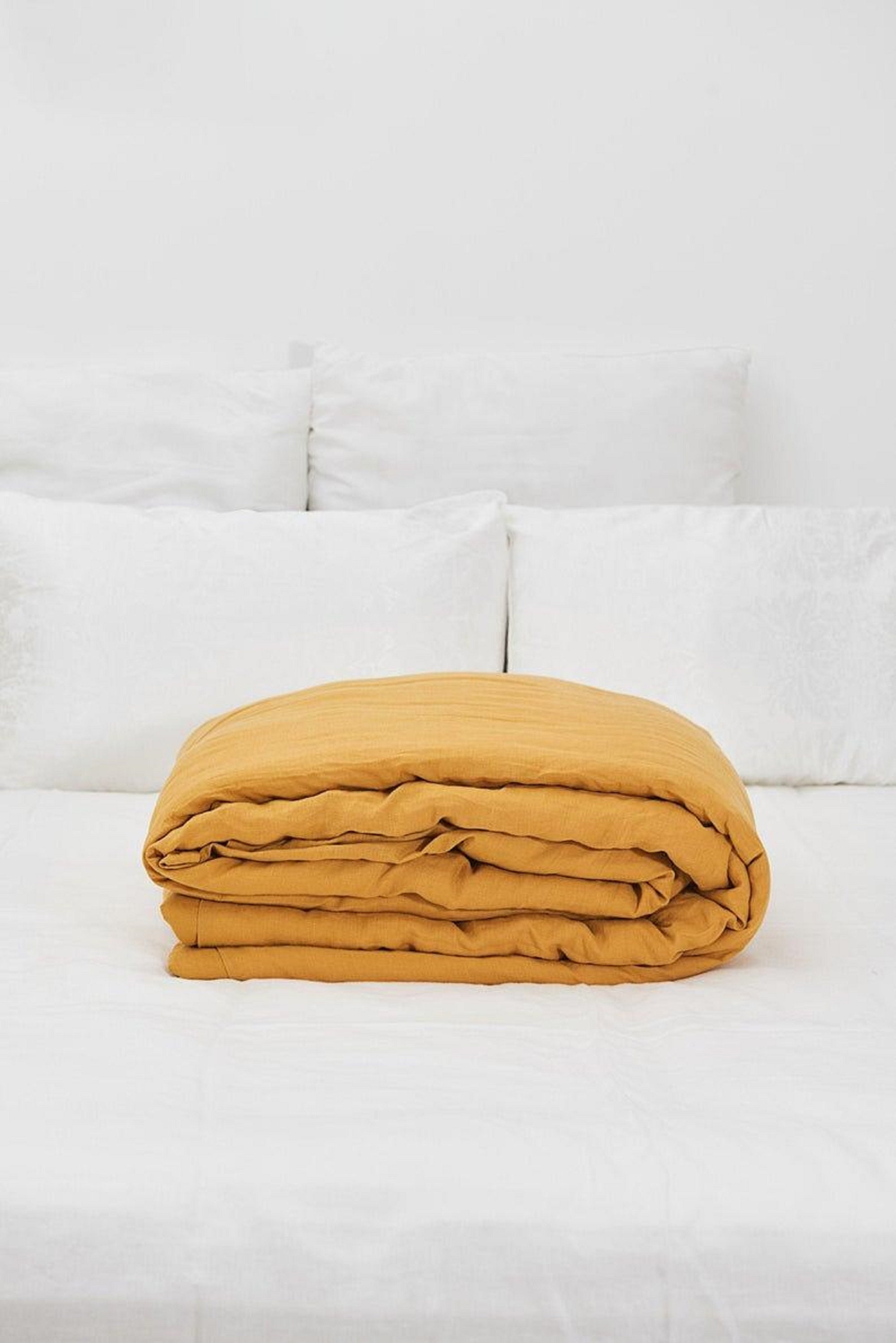 Mustard Yellow Color Cotton Duvet Cover King/Queen/Full Etsy
