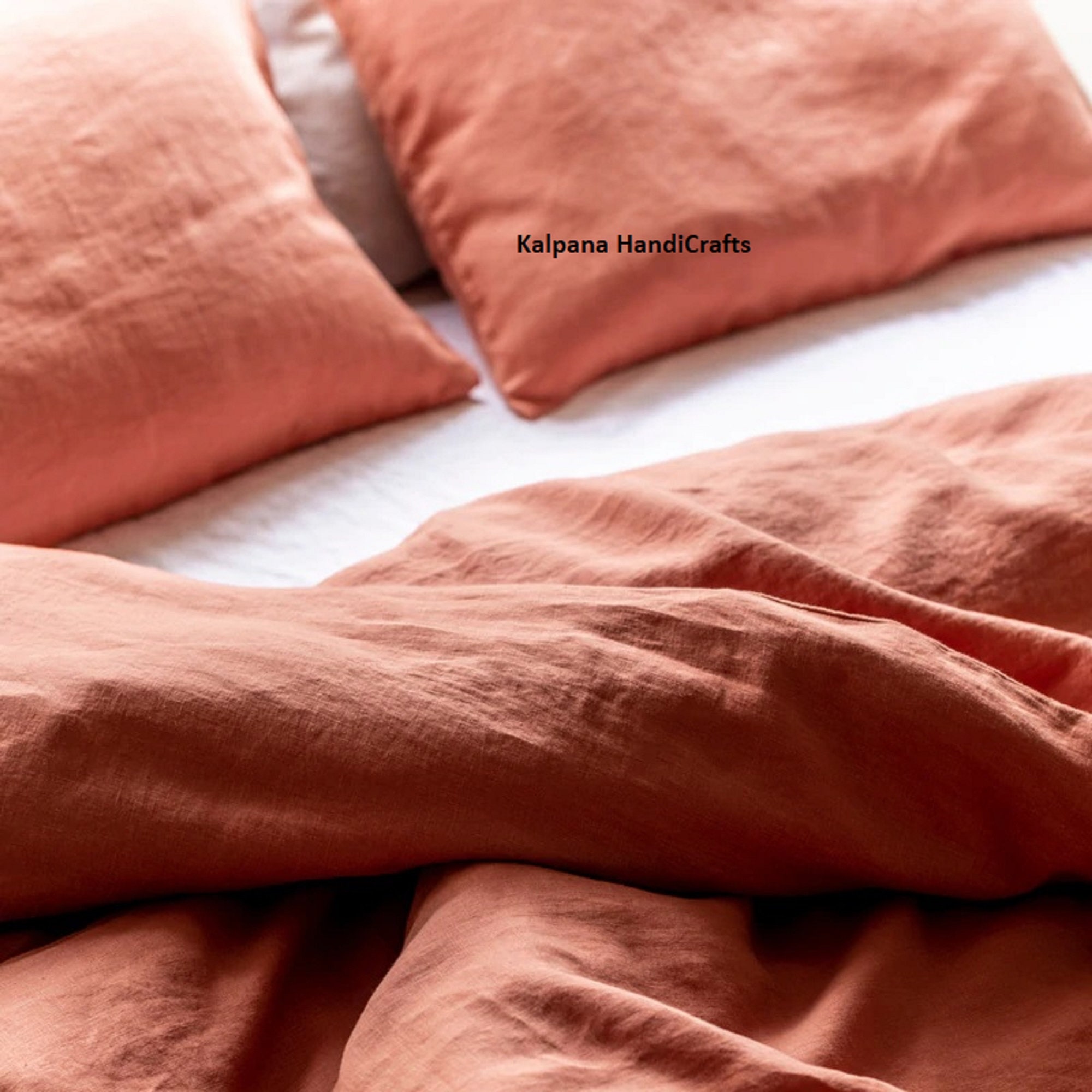 Burnt Orange Linen Duvet Cover Custom Size Linen Duvet Cover Etsy