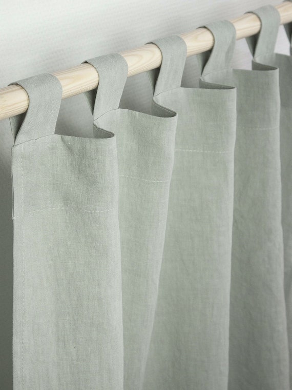 Sage Green Regular And Back Tab Top Cotton Curtains 2 Panels Canada Cotton Curtains, Back Tab Sheer Curtains Canada