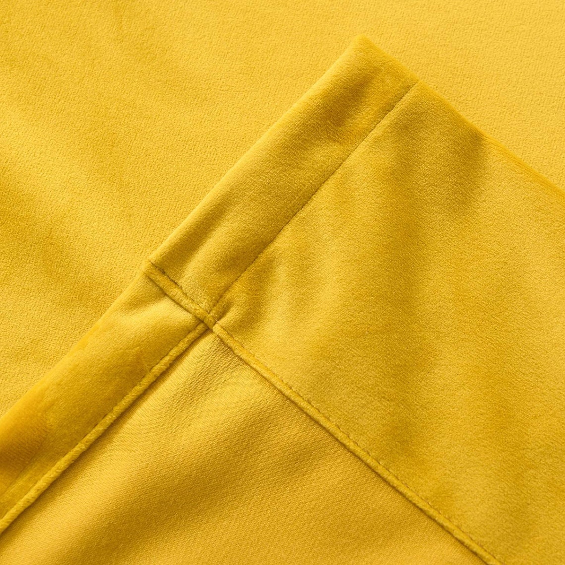 Luxury Cotton Velvet Curtain Yellow Color Velvet Curtain - Etsy
