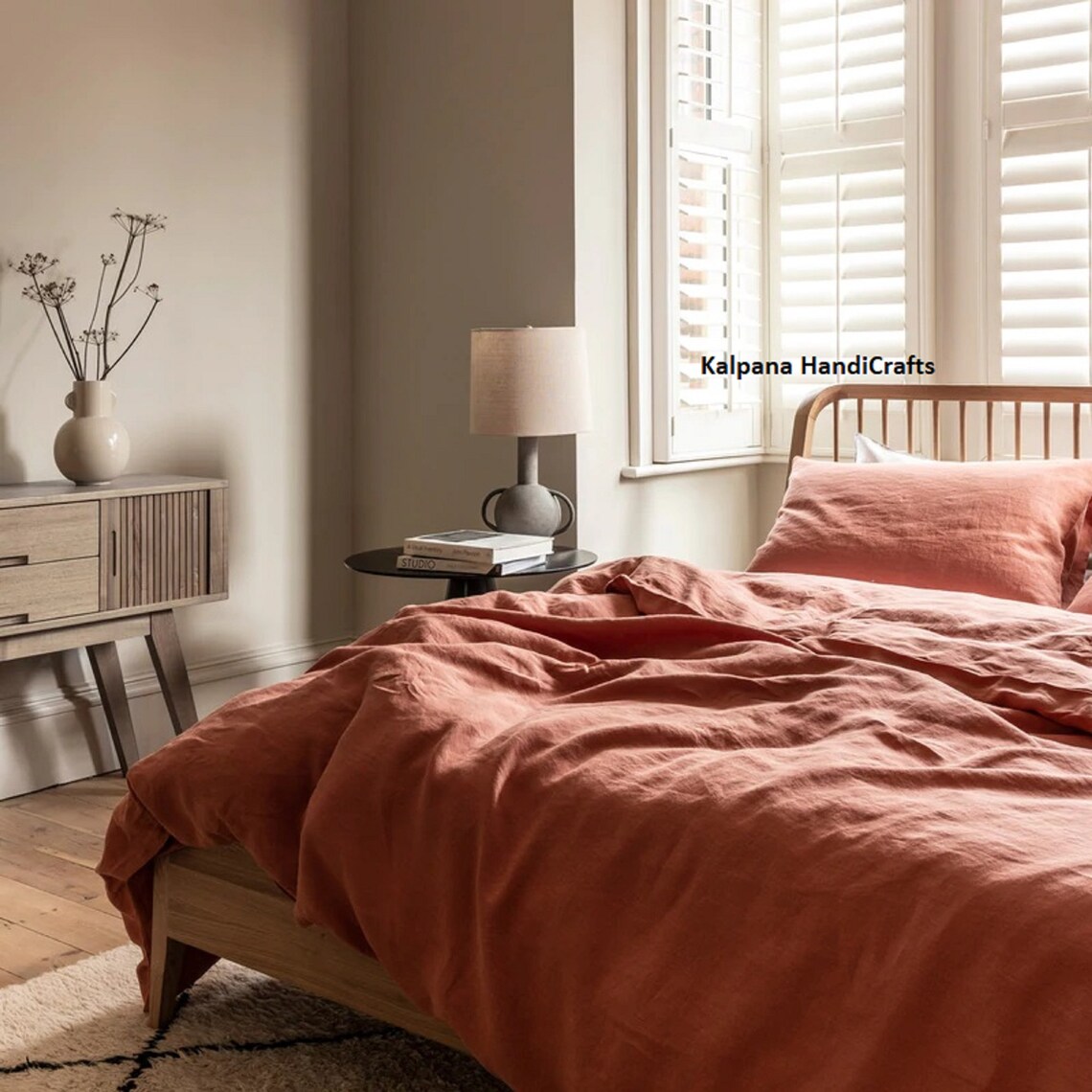 Burnt Orange Linen Duvet Cover Custom Size Linen Duvet Cover Etsy