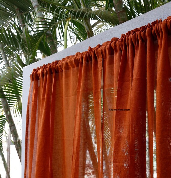 Orange blackout curtains deals