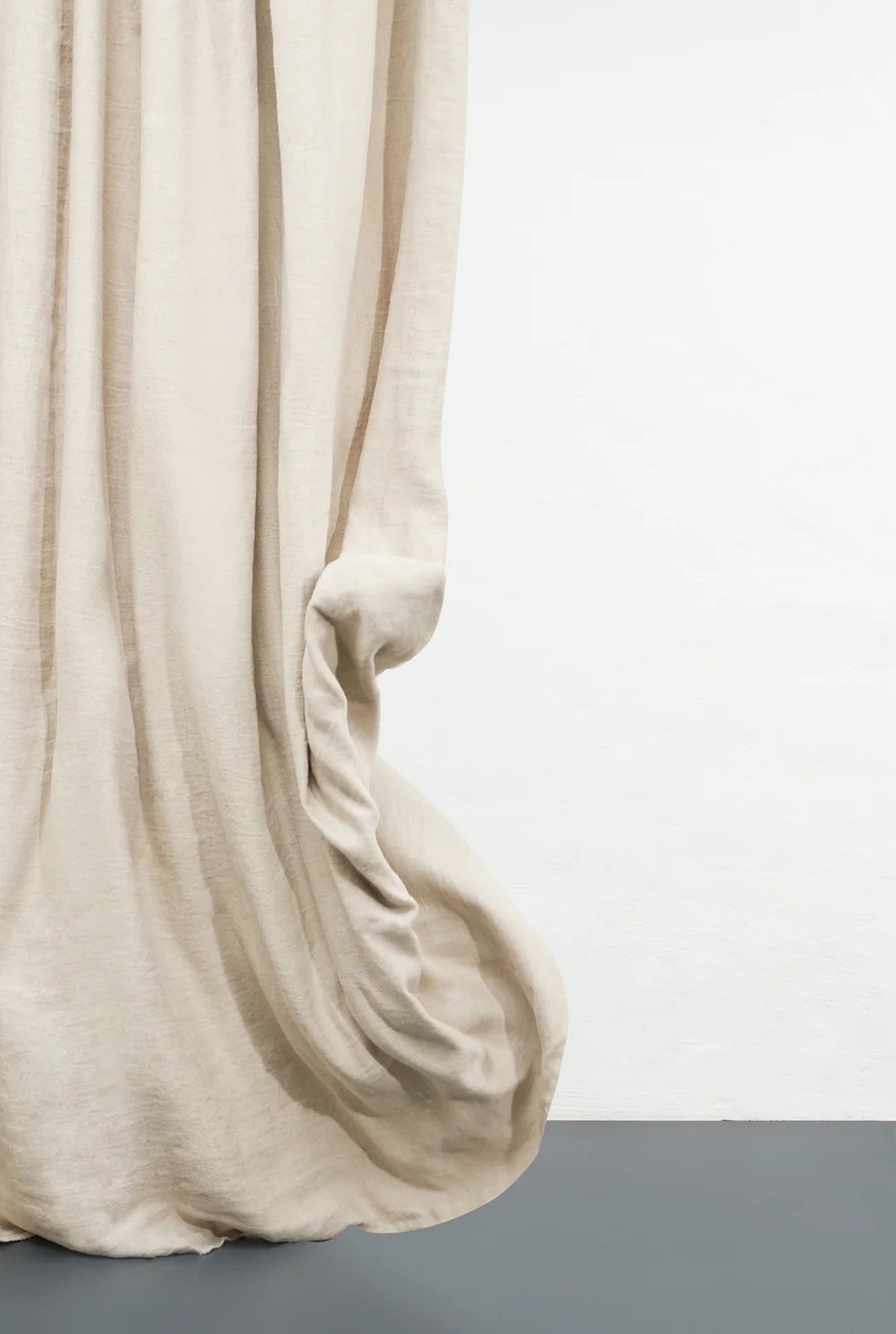 Sand Color Linen Curtain & Drape Custom Curtain Panel Extra Long ...