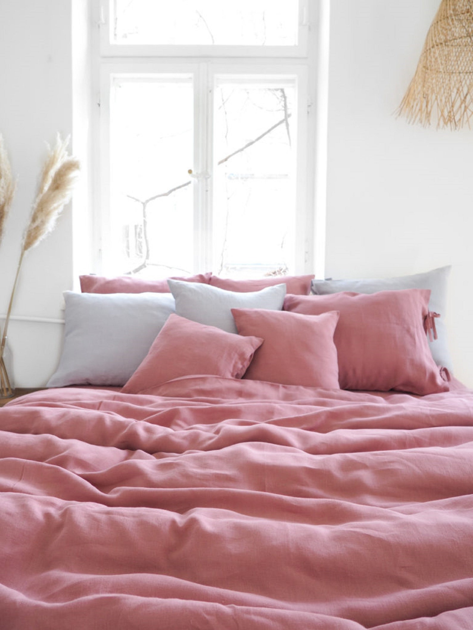Dusty Pink Bedding Sets Preshrunk Washed Cotton Duvet Etsy