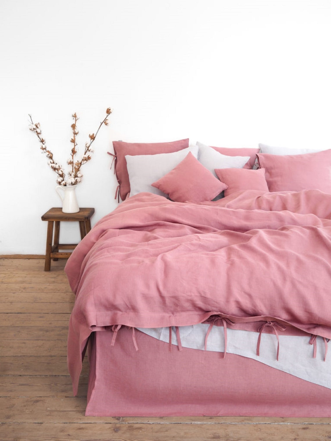 Dusty Pink Bedding Sets Preshrunk Washed Cotton Duvet Etsy