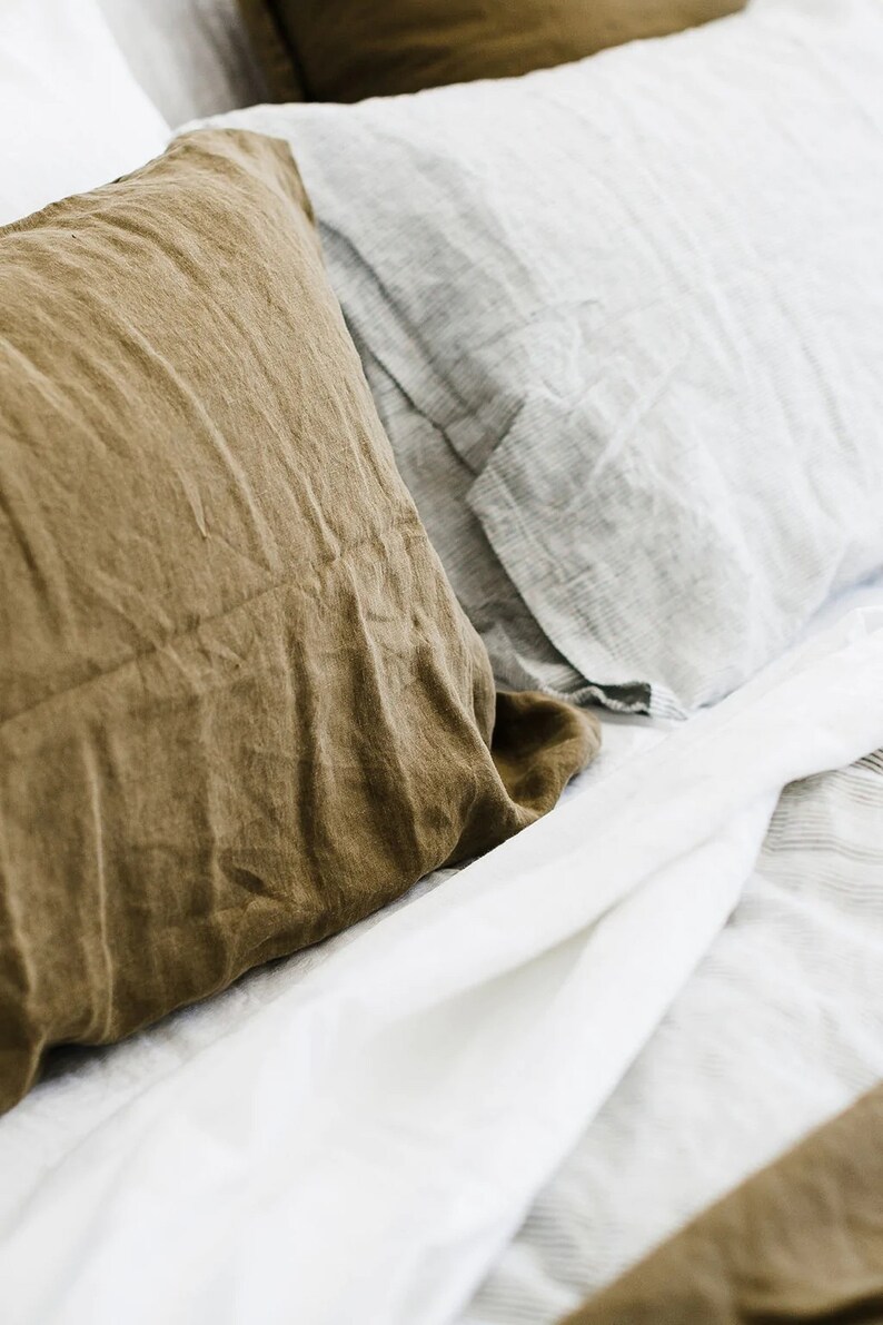 olive-green-linen-duvet-cover-set-softened-linen-bedding-etsy