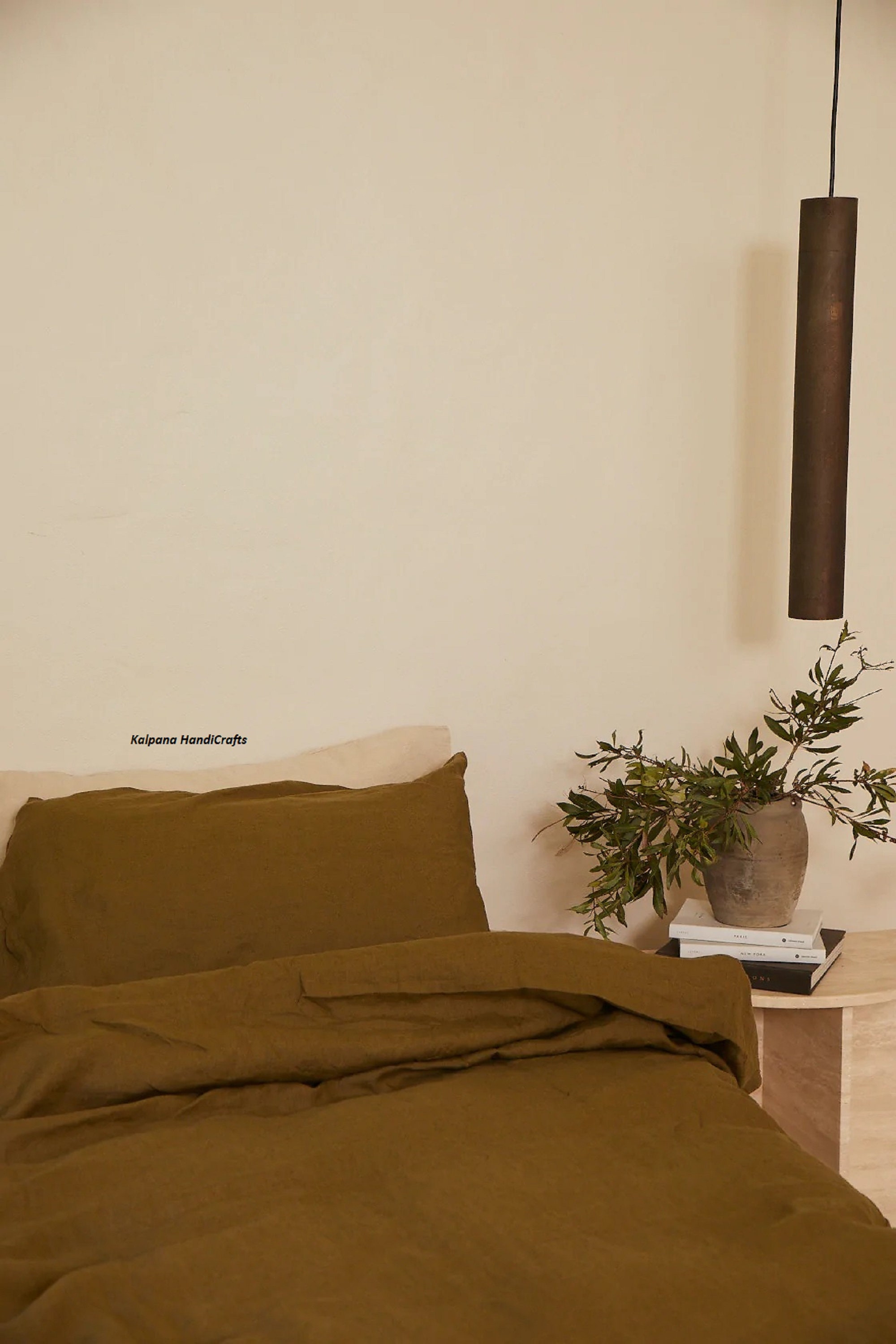 Olive Green Linen Duvet Cover Set Softened Linen Bedding Etsy
