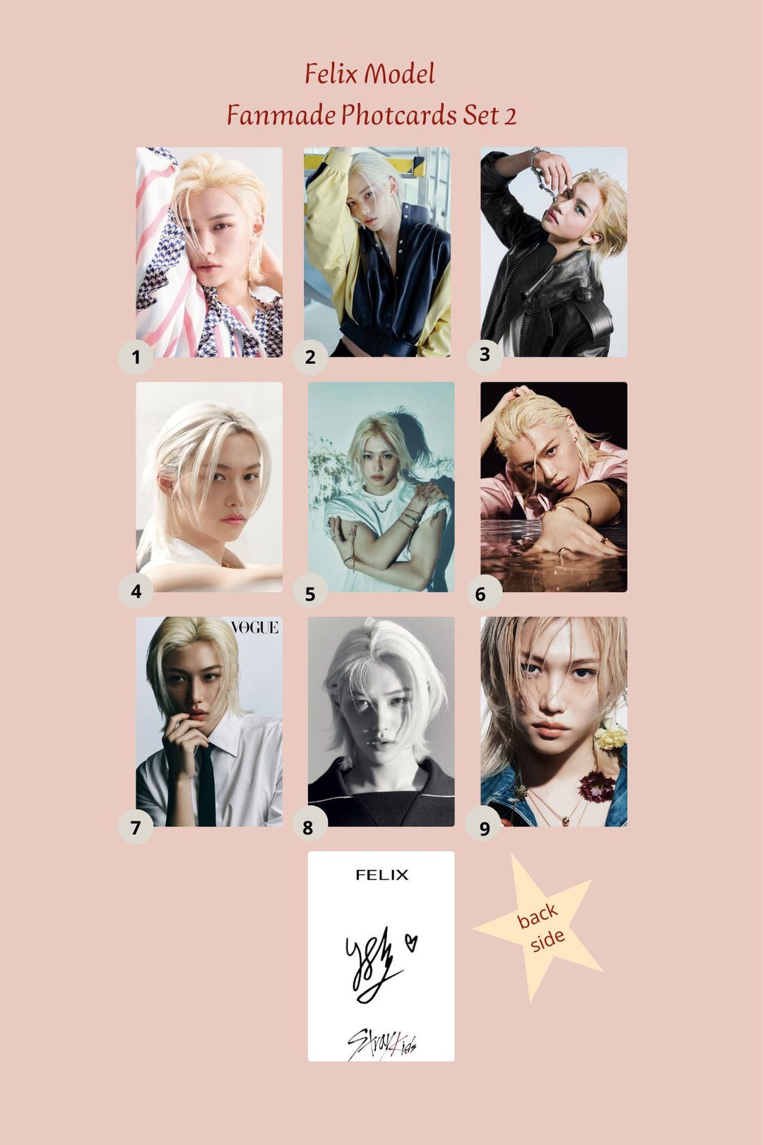 Felix Modle Straykids Felix Model Set 2 - Etsy