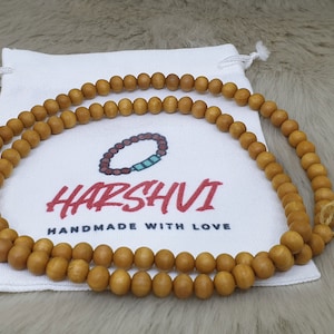 White Sandalwood Mala Beads: Natural Fragrant Prayer Beads