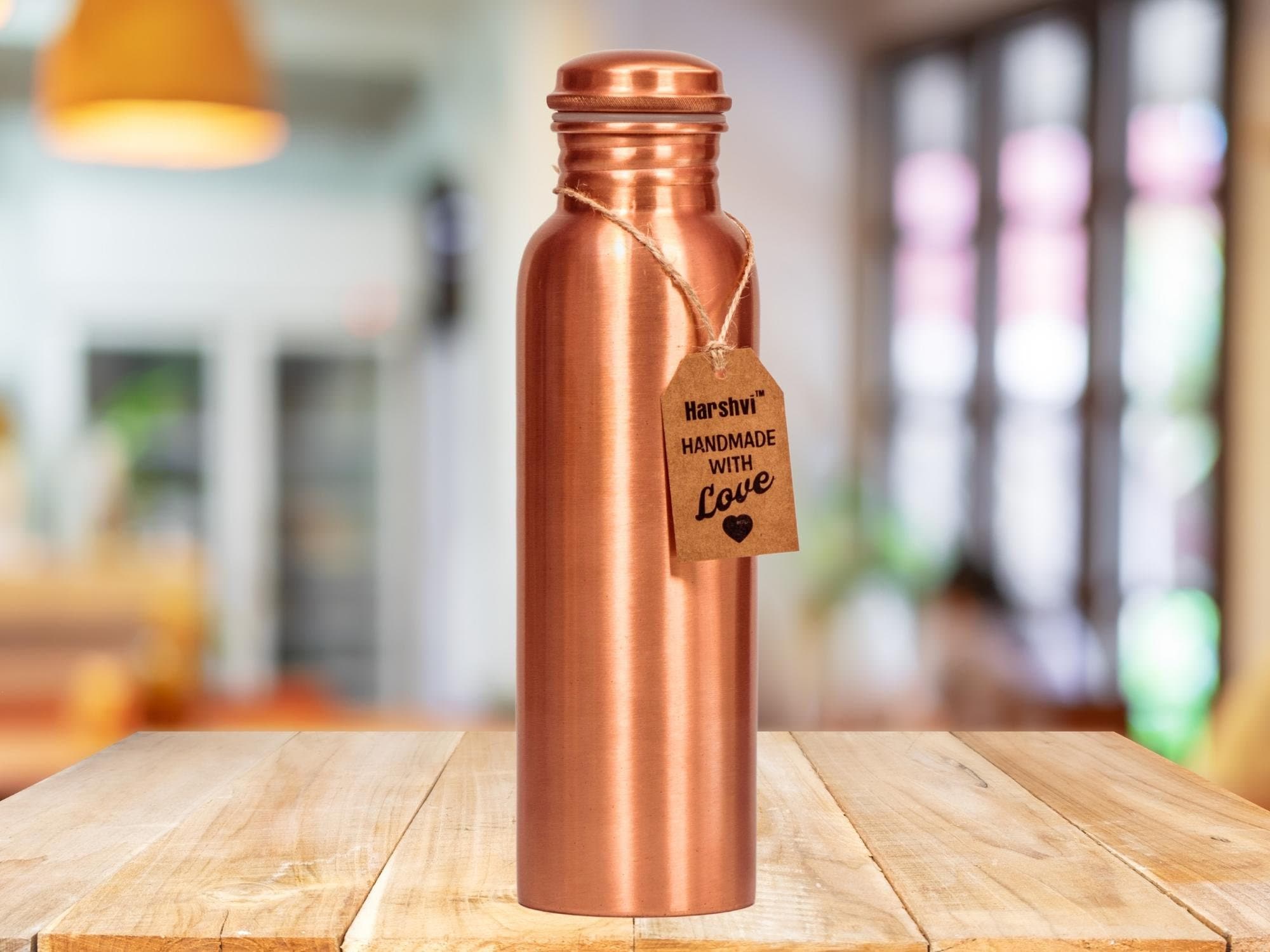 銅製水筒Copper Water Bottle 950ml D4 2点セット Handcrafted Copper Water Bottle: Ayurvedic Yoga, Leak Proof (950ml