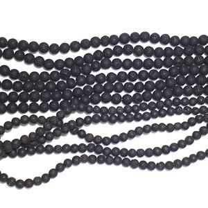 Lava Stone Beads: 6mm-8mm Volcanic Rock Strand (15 Inches)