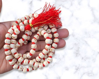Tulsi Japa Mala: 8 mm Heilige Basil Perlen, Hinduismus Gebetskette