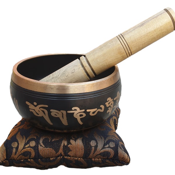 4.5" Inches Tibetan Singing Bowl for Meditation, Sound, Peace and Love, Mindfulness and Yoga, Chakra Healing with Mallet and Cushion