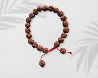 5 Mukhi Adjustable Rudraksha Bracelet | Adjustable | Shiva Panchamukhi Religious Beads Gift Friendship Bracelet