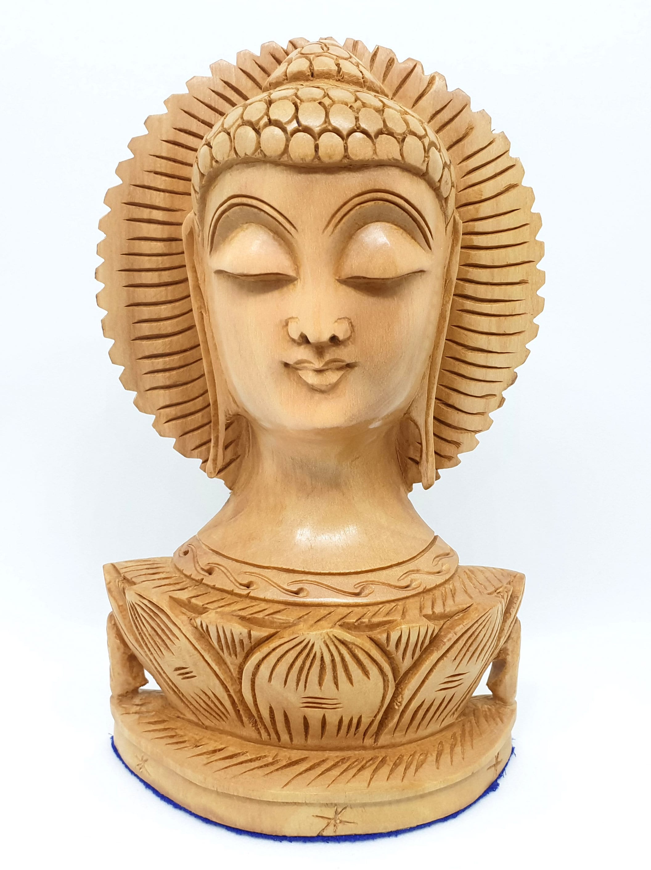 手彫りの木製仏像：蓮華座の瞑想の神（6インチ） - Etsy 日本