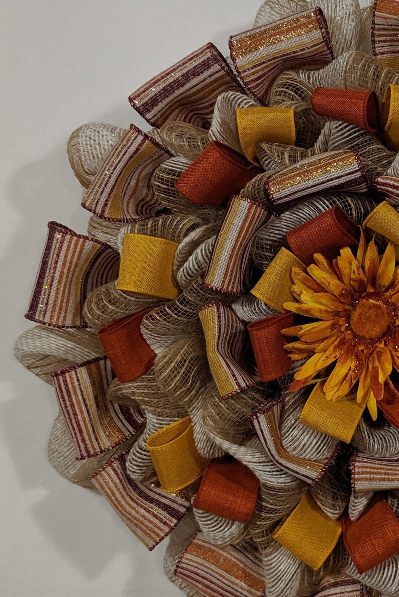 Fall Wall Hanging Fall Deco Mesh Wreath Fall Colors Wreath Sunflower Wreath Autumn Door Wreath Fall Ribbon Wreath Wreaths Home Living Vadel Com