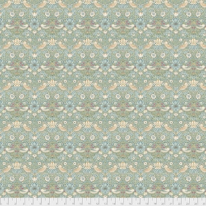 Mini Strawberry Thief in Aqua (pwwm002.aquax) | The Classics | The Original Morris & Co | Free Spirit | fcebcx - fdxfen - fsgyr