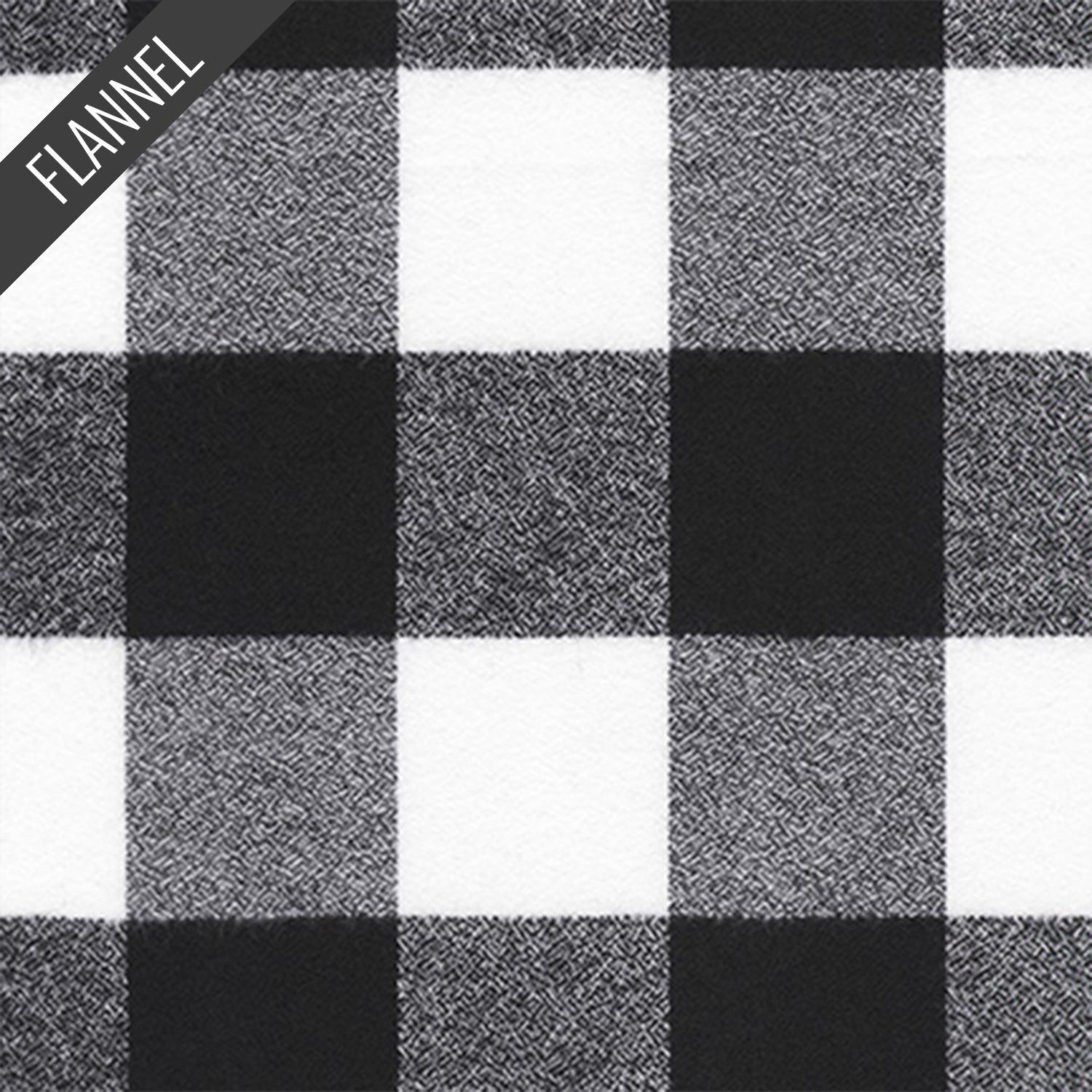 Mammoth Wide Large Two Check Flannel in White (srkfx-20092-1