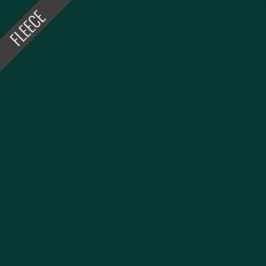 May include: Solid dark teal fleece fabric. The word "FLEECE" is printed in white on a diagonal black banner in the upper left corner. The fabric is a solid color.