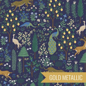 Menagerie in Navy Metallic (rp700-na3m) | Camont | Rifle Paper Co | Cotton+Steel | fcdmxv - fdbyae - fs4w0