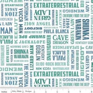 Names in White (c13282-white) | Legends of the National Parks | Anderson Design Group | Riley Blake | fcp0g8 - fd9gp6 - fs7uw