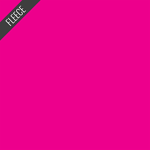 May include: Bright pink fleece fabric. The fabric is a solid, vibrant magenta color. The word "FLEECE" is printed in white on a black diagonal label in the upper left corner.