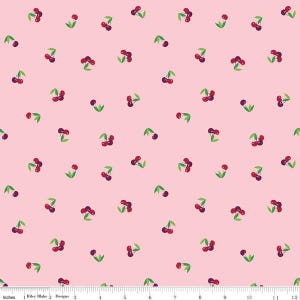 Cherries in Pink (c16181-pink) | Cloudburst | Jill Finley | Riley Blake | fc3lsx - fdsy6q - fs7uw image 1