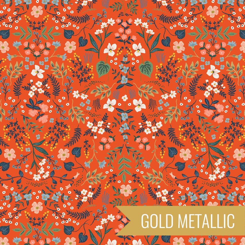 Wildwood in Red Metallic (rp105-re5m) | Bon Voyage | Rifle Paper Co | Cotton+Steel | fcghm9 - fdbyae - fs4w0 imagen 1