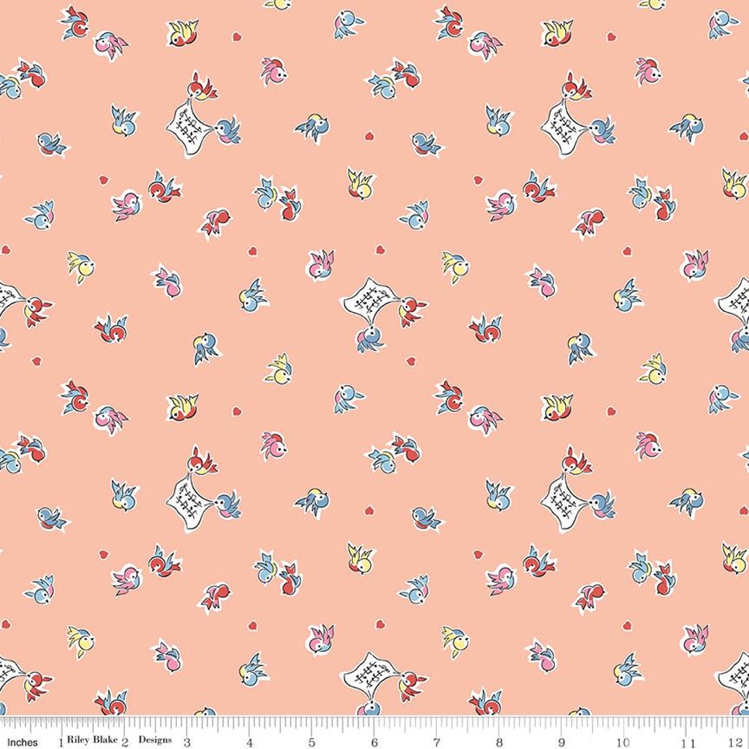 Songbirds in Apricot (c16382-apricot) | Love Notes | Lindsay Wilkes ...