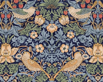 Strawberry Thief in Navy (pwwm001.navyx) | The Classics | The Original Morris & Co | Free Spirit | fcebcx - fdxfen - fsgyr