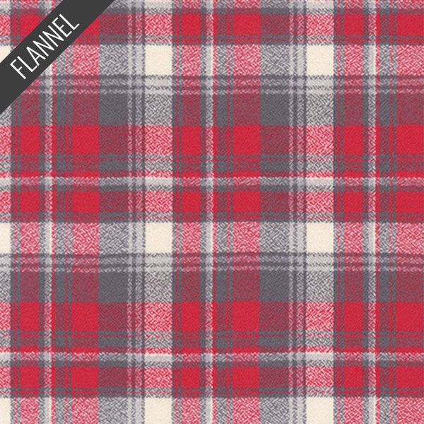 Mammoth Wide Small Tartan Plaid Flannel in Red (srkfx-20088-3) | Yarn Dyed Flannel | Robert Kaufman | fccw9v - fdn3tq - fssd0