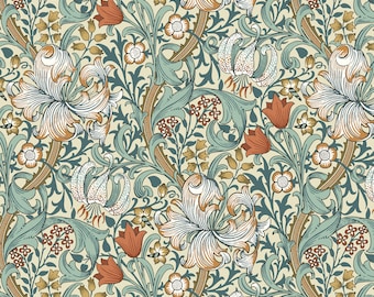 Golden Lily in Autumn (pwwm028.autumn) | The Classics | The Original Morris & Co | Free Spirit | fcebcx - fdxfen - fsgyr