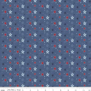 Shooting Stars in Blue (c15712-blue) | Stars and Stripes Forever | Lori Whitlock | Riley Blake | fcd8yt - fdi0b7 - fs7uw
