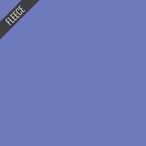 May include: Solid periwinkle fleece fabric. The word "FLEECE" is printed in white on a diagonal black banner in the upper left corner. The fabric is a solid color and appears soft.