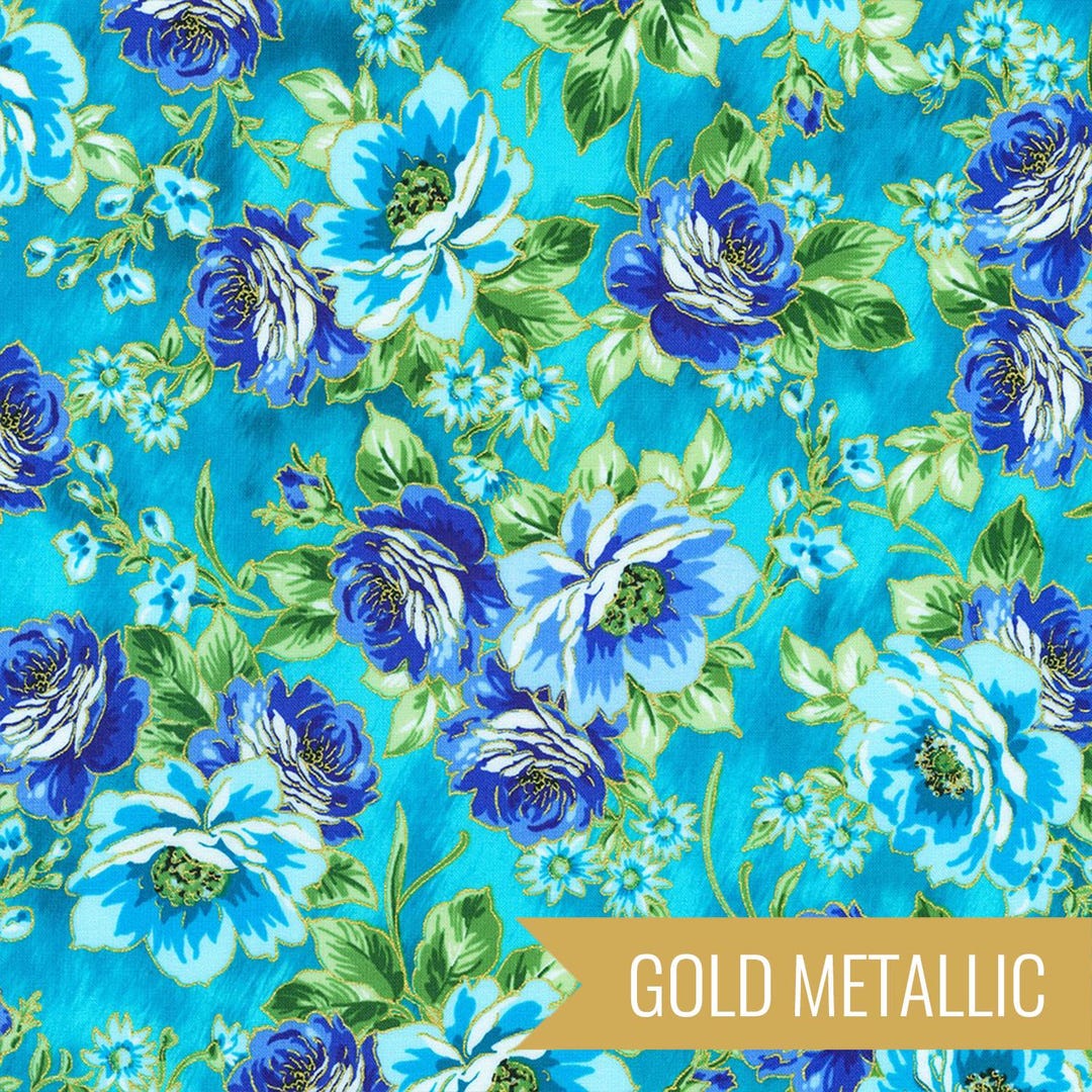Bouquets in Turquoise (srkm-22541-81) | Decadent Garden