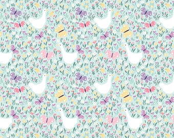 Oies et papillons en vert (228426) | Fleurs de lapin | Dominique Godette | Cloud9 | fcyfur - fd86ck - fsr5m