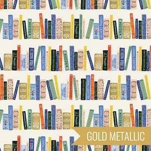 Book Club in Cream Metallic (rp1103-cr1m) | Curio | Rifle Paper Co | Cotton+Steel | fcz1b4 - fdbyae - fs4w0