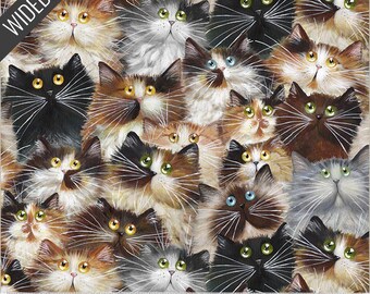 Cat Pack Wideback (108 Inch) in Fur (54281w-1des) | 108" Quilt Backs | Windham | fck3vs - fdv3kn - fs2n5