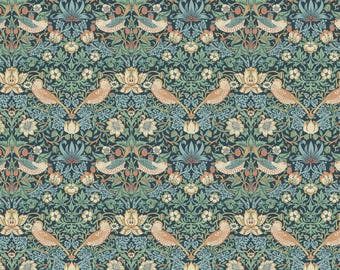 Mini Strawberry Thief in Marine (pwwm002.marine) | The Classics | The Original Morris & Co | Free Spirit | fcebcx - fdxfen - fsgyr