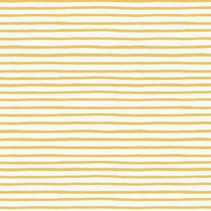 May include: A seamless pattern of thin, horizontal, yellow stripes on a white background.