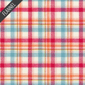 Mammoth Junior Modern Plaid Flannel in Nectarine (srkf-19840-349) | Mammoth Junior Flannel | RK House of Flannel | Robert Kaufman | fcw0m2 -