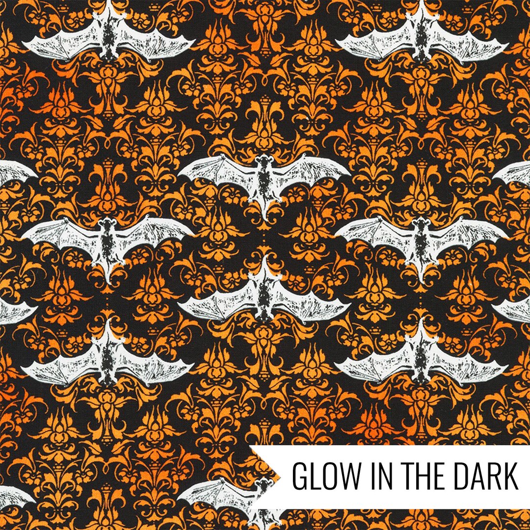 Bats Damask in Ember srk-22463-285 Lights Out Robert Kaufman Fc9d5r ...