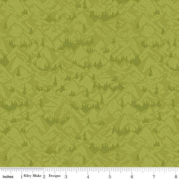 Mountains in Lime (c13284-lime) | Legends of the National Parks | Anderson Design Group | Riley Blake | fcp0g8 - fd9gp6 - fs7uw